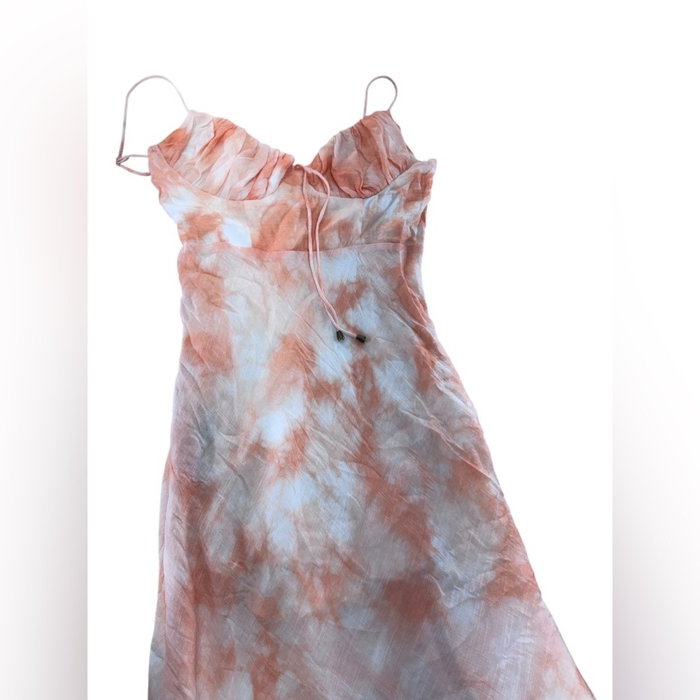 Petal & Pup . Orange Tie-Dye Midi Dress - Picture 5 of 11